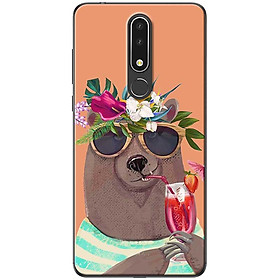 Ốp lưng dành cho Nokia 3.1 Plus mẫu Gấu uống nước
