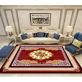 Thảm Trải Sàn Bali Hoạ Tiết Hoàng Gia Cổ Điển, Thảm Trải Phòng Khách Đế Cao Su Chống Trơn Trượt - Hàng Chính Hãng MINIIN