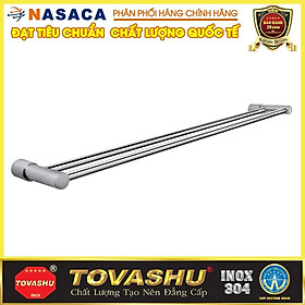 Treo Khăn Đôi Nắp Tròn Tovashu 304-E7 (Inox 304, Bảo hành 20 năm)