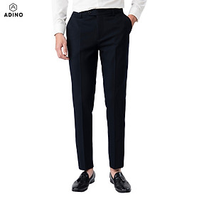 Quần tây âu công sở nam ADINO màu xanh đen (than tối) vải cotton dày không bai không xù co giãn nhẹ dáng công sở slimfit ống đứng hơi côn QA79