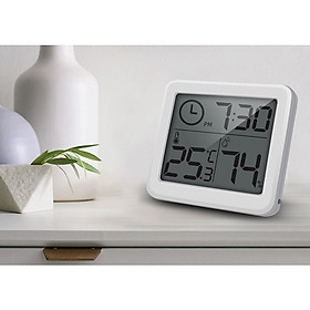 Mua Đồng hồ để bàn màn hình LCD rõ ràng  hiển thị thời gian  nhiệt độ  độ ẩm trong phòng MP01 ( Tặng kèm 03 nút cố định dây điện ngẫu nhiên )
