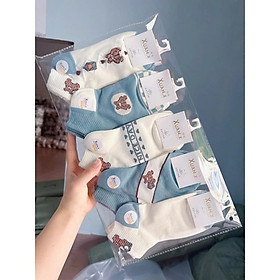 Tất Nữ, Combo 5 Đôi Tất Nữ Cổ Ngắn, Mẫu Tất Nữ Hình Gấu Nhiều Màu Dễ Thương Thời Trang - Giao Mẫu Ngẫu Nhiên - SMILE