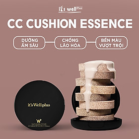 Kem Phấn Nước Trang Điểm Mềm Mượt Và Dưỡng Trắng Da It'S Well Plus Snail Calendula 333 Gold CC Cushion SPF50+/PA+++ Essence 15g