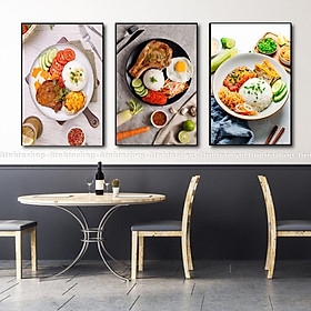 Tranh treo tường tráng gương cơm tấm 2 trang trí quán ăn,nhà hàng(kèm đinh treo)