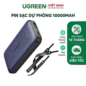 Mua Pin sạc dự phòng mini dung lượng 10000mAh hỗ trợ 2 cổng sạc nhanh PD và 3.0 công suất tối đa 18W UGREEN 80749 - Hàng chính hãng