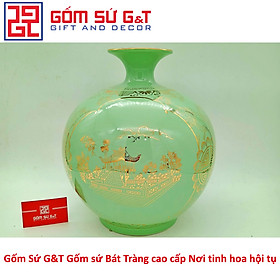 Bình hút tài lộc tam cảnh vẽ vàng kim Gốm Sứ G&T