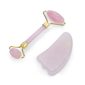 Roller Facelift Jade Massager Set Cute Pink Anti Wrinkle Anti-Aging