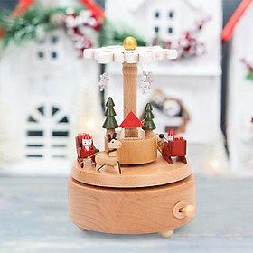 Christmas Music Box Rotatable Crafts for Wedding Desktop Decoration Birthday Gift