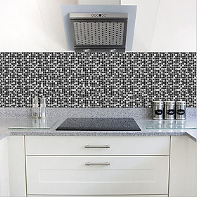 Black and White Mosaic Tile Sticker Kitchen Bathroom Floor Wall Decoration