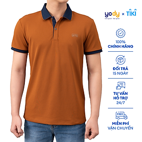 Áo Polo YODY Nam Cafe Phối Nẹp Trẻ Trung Chống Tia UV Hữu Hiệu - APM3635