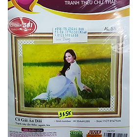 Mua Tranh thêu CÔ GÁI ÁO DÀI 53409 (91x71cm) chưa thêu