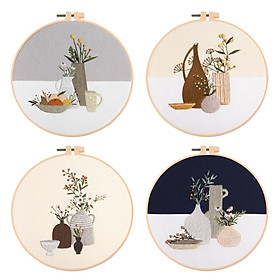 4 Piece   Handmade Embroidery  Gifts Flower