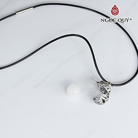 Mặt dây chuyền bạc lồng hạt đá 12mm - Ngọc Quý Gemstones