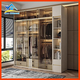 Mua Tủ quần áo đẹp cánh kính cường lực sang trọng 200x60x210 cm  tủ quần áo TQA97 Bắc Âu chất liệu cao cấp