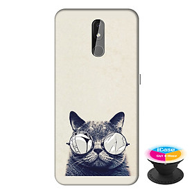Ốp lưng điện thoại Nokia 3.2 hình Mèo Con Đeo Kính Mẫu 1 tặng kèm giá đỡ điện thoại iCase xinh xắn - Hàng chính hãng