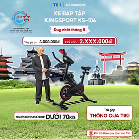 [Miễn phí lắp đặt] Xe đạp tập KINGSPORT KS-106 khung,  khung sườn chắc chắn, tích hợp đồng hồ đo lường chỉ số, cân nặng phù hợp từ dưới 70kg