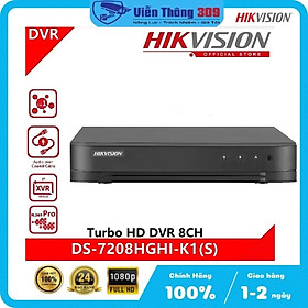 Đầu Ghi Hình 8 Kênh, đầu ghi hình camera Hikvision Ds-7208Hghi-K1 (S) - Hàng chính hãng