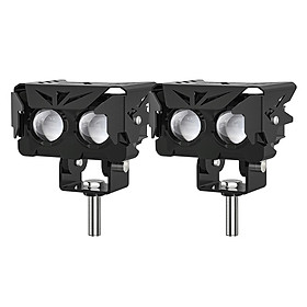 Motorcycle LED Driving Fog Lights 120W White and Amber LED Pods Projector Lights Spotlight Replacement for Jeep Motorcycle Tractor Truck ATV UTV SUV Boat (2 Pack)