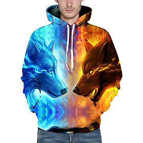 Áo Hoodie In 3D Hình Sói Nam Nữ