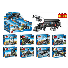 COGO - CITY - 3021 COMBO 8 HỘP Mô Hình Lắp Ráp Xe Cảnh Sát