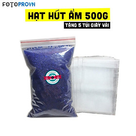 Mua Gói 500g hạt chống ẩm  hạt hút ẩm màu xanh cho máy ảnh tặng kèm 5 túi giấy vải đựng hạt