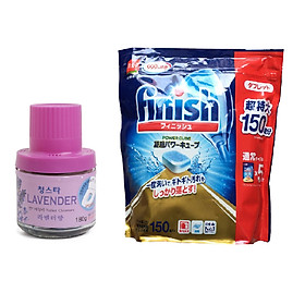 Combo chai khử khuẩn bồn cầu Family Hàn Quốc + Túi 150 viên rửa bát Finish Nhật Bản