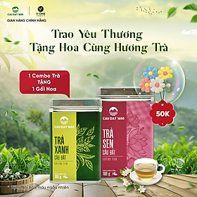 COMBO HỘP TRÀ XANH 100GR + HỘP TRÀ SEN 100GR I Quà tặng gối bông