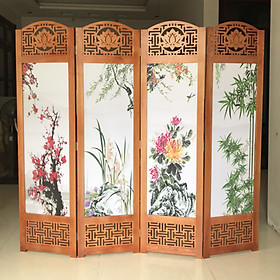 Mua Bình phong khung gỗ tranh XUÂN-HẠ-THU-ĐÔNG 180x200 AT011