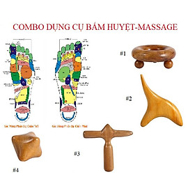 Combo bấm huyệt-massage bằng gỗ thơm