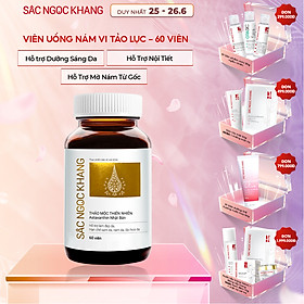 Viên uống Sắc Ngọc Khang Vi tảo lục (60 viên) giúp trẻ hóa làn da xua tan vết nám, hỗ trợ cân bằng nội tiết tố, bổ huyết, điều kinh, hỗ trợ giảm các triệu chứng tiền mãn kinh