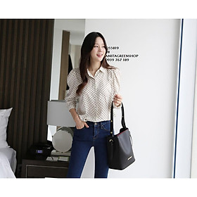 Q55819 ÁO SƠ MI CÔNG SỞ CHẤM BI
