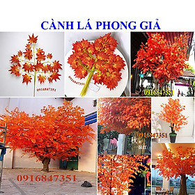 Lá Phong giả Làm Cây Giả trang trí Siêu Đẹp, cành phong đỏ