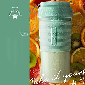 Oaks AUX Juicer Portable Rechargeable Mini Wireless Juicer Food Mixer Blender New Year Gift Birthday Girlfriend HX-BL100 Juice Cup Green with Filter