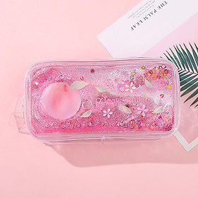 Hộp bút trong suốt size lớn cho bé đủ hoạ tiết xinh xắn phối hạt kim tuyến lấp lánh chuyển động lung linh – H027