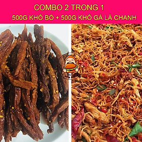 500G KHÔ BÒ +500G KHÔ GÀ LÁ CHANH SIÊU NGONsiêu ngon