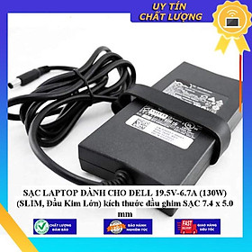 SẠC LAPTOP dùng cho DELL 19.5V-6.7A (130W) (SLIM Đầu Kim Lớn) kích thước đầu ghim SẠC 7.4 x 5.0 mm - Hàng Nhập Khẩu New Seal