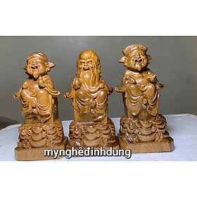 Mua Bộ tượng tam đa phúc lộc thọ bằng gỗ bách xanh thơm nức kt cao 15x7x5cm
