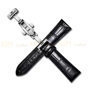 Dây đeo đồng hồ Tissot - Dây Đeo Đồng Hồ Da Cá Sấu Đen Thay Thế Dành Cho Tissot Size 19/20/21/22mm - Chất Liệu Da Cá Sấu Cao Cấp Tương Thích Tất Cả Các Phiên Bản Đồng Hồ Tissot - Bảo Hành 12 Tháng