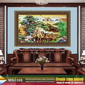 Mua Tranh treo tường phòng khách  phòng ngủ MÃ ĐÁO THÀNH CÔNG khung gỗ composit chất liệu pvc gương / lụa kim sa. MS:1523L9