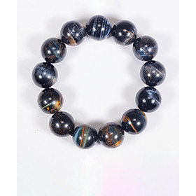 Vòng tay phong thủy đá mắt hổ xanh đen mệnh thủy , mộc - Ngọc Quý Gemstones