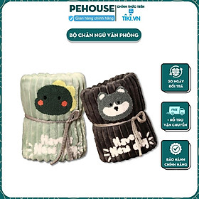 Mua Chăn Ngủ Văn Phòng Cao Cấp PeHouse PH601  Chăn Ngủ Gấp Gọn Cho Dân Văn Phòng Họa Tiết Dễ Thương  Vải Sợi Polyester Mềm Mịn  Chăn Ngủ Gấp Gọn Đa Năng - Hàng Chính Hãng PeHouse