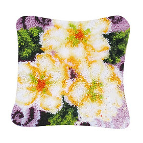 40x40cm Flower Latch Hook Rug Kits DIY Pillow Making Package for Adults Kids