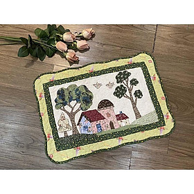 Mua Thảm chùi chân - Cây và nhà - viền xanh lá