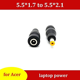 for Acer laptop power supply 5.5*1.7mm interface female head to 5.5*2.1mm male head DC plug adapter cable 5.5*1.7 to 5.5*2.1