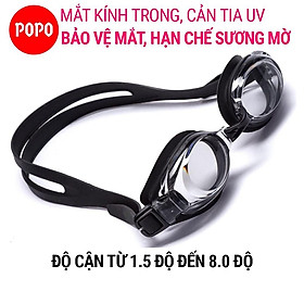 Kính bơi cận thị có độ từ 1,5 đến 8.0 độ POPO phù hợp với người lớn và trẻ em trên 6 tuổi, chống UV