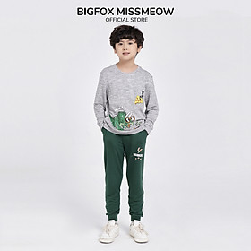 Hình ảnh Bộ bé trai BIGFOX - MISS MEOW thu đông, bộ dài tay cho bé phong cách Âu Mỹ in khủng long 12 - 43kg