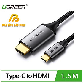 Cáp chuyển đổi USB-C sang HDMI hỗ trợ 4K, 3D dài 1,5m Ugreen 50570-Hàng Chính Hãng