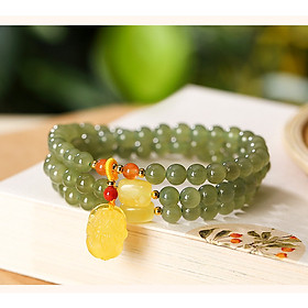 Vòng tay chuỗi hại ngọc bích xanh lục VT088