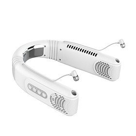 USB Rechargeable Neckband Cooling Fan Neck Hanging Fan W/Headset
