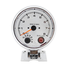 3.75" White Face Tachometer Gauge with  Light for  95mm